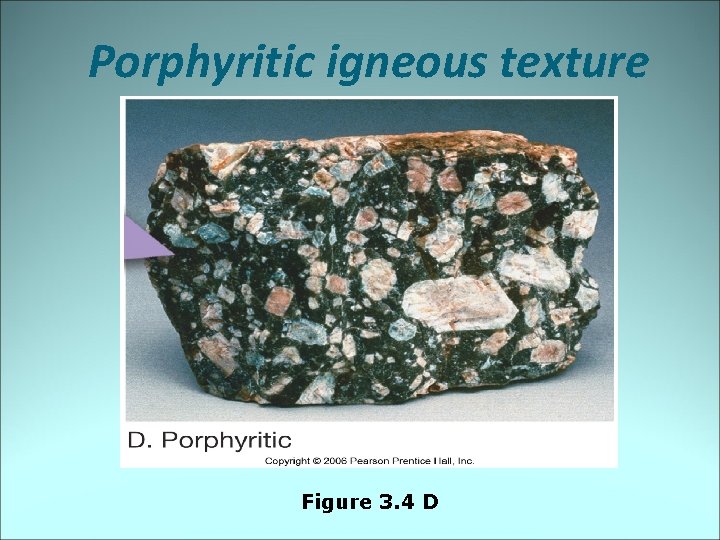 Porphyritic igneous texture Figure 3. 4 D 