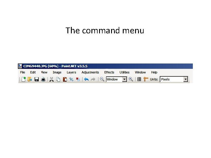 The command menu 