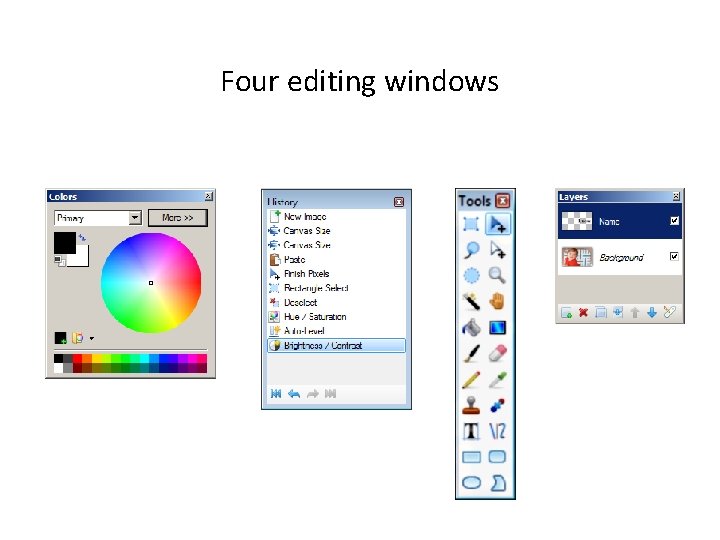 Four editing windows 