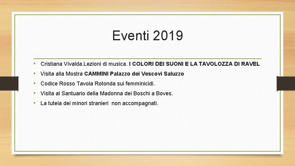 Eventi 2019 • Cristiana Vivalda. Lezioni di musica. I COLORI DEI SUONI E LA