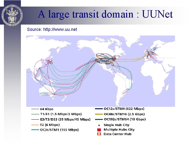 A large transit domain : UUNet Source: http: //www. uu. net 