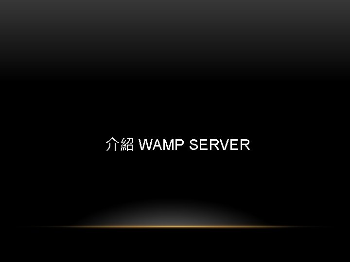 介紹 WAMP SERVER 