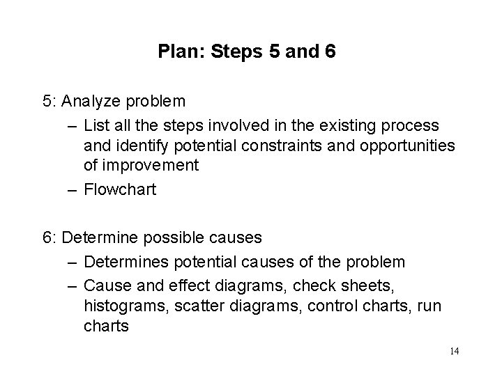 Plan: Steps 5 and 6 5: Analyze problem – List all the steps involved