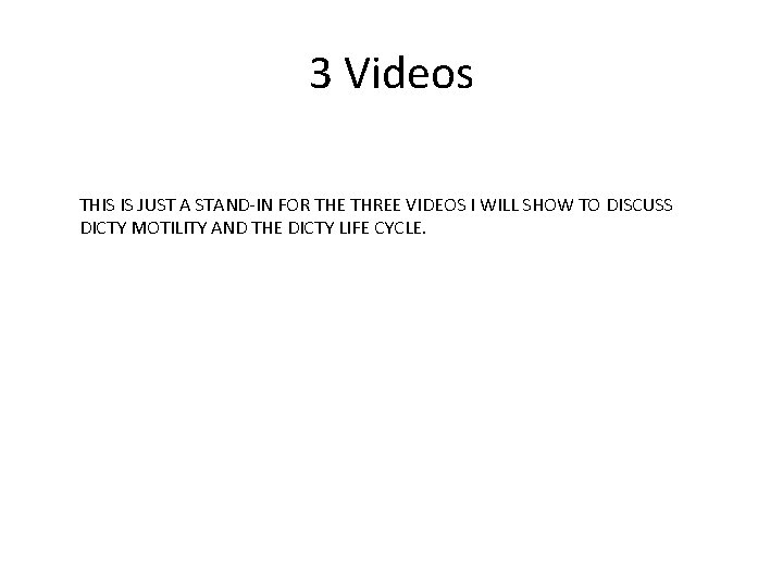 3 Videos THIS IS JUST A STAND-IN FOR THE THREE VIDEOS I WILL SHOW