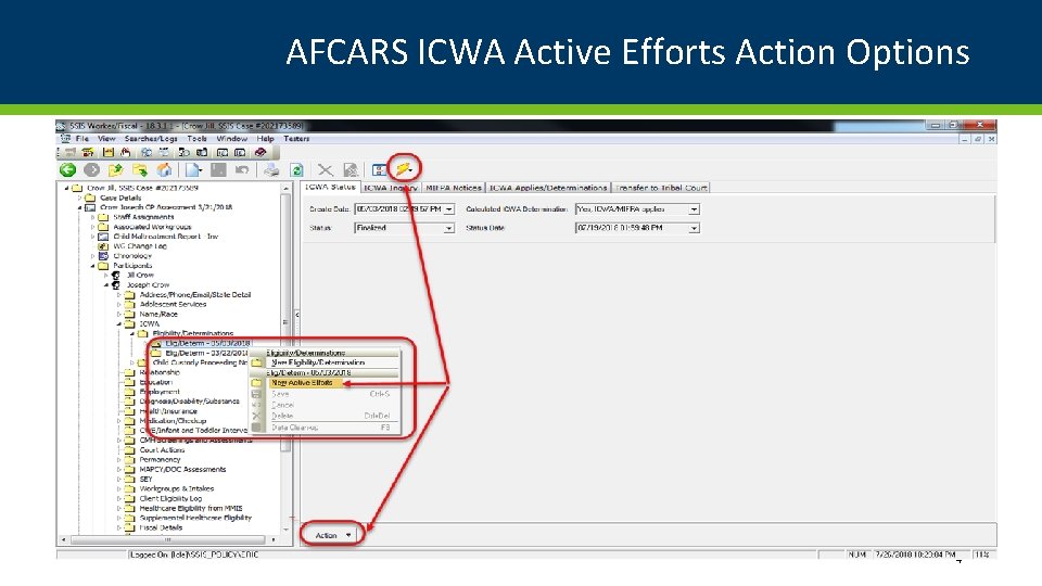 AFCARS ICWA Active Efforts Action Options 4 