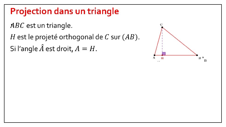 Projection dans un triangle • 