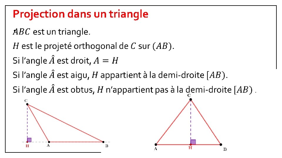 Projection dans un triangle • 