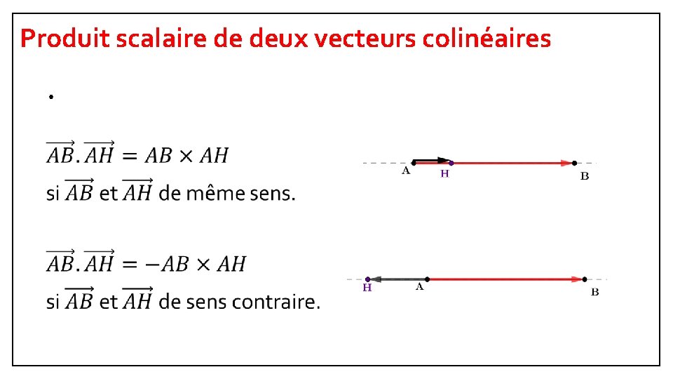 Produit scalaire de deux vecteurs colinéaires • 