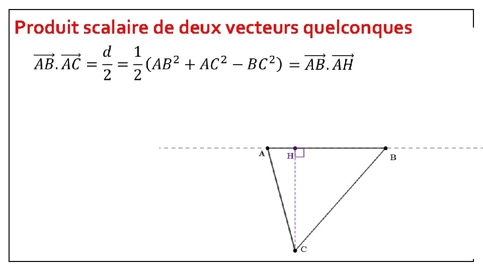 Produit scalaire de deux vecteurs quelconques 