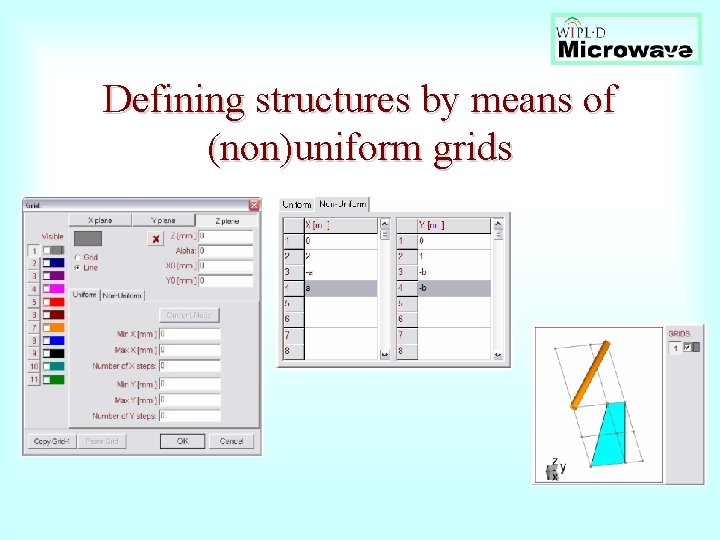 Defining structures by means of (non)uniform grids 