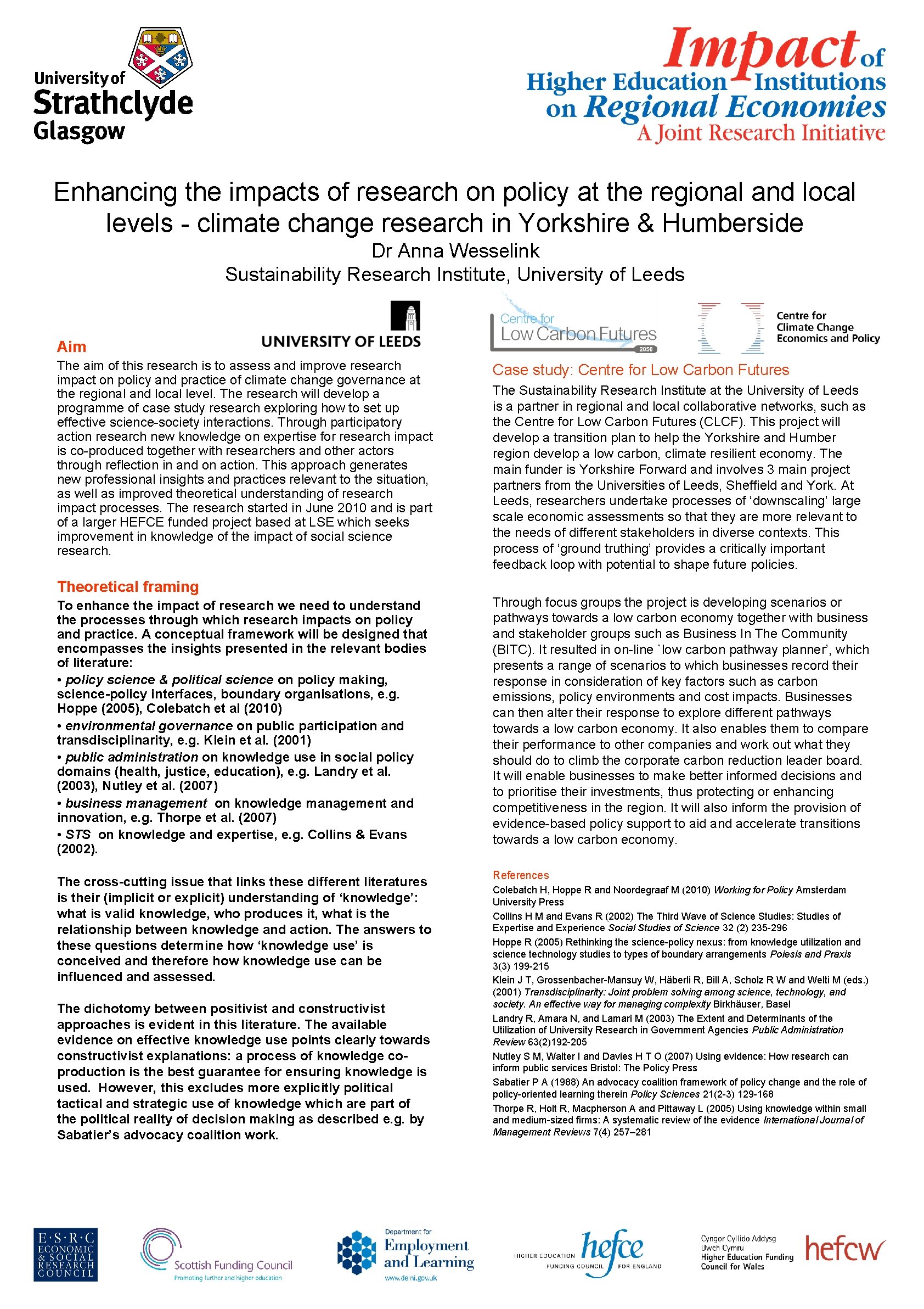 Enhancing the impacts of research on policy at