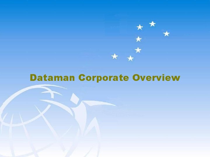 Datakman Datamans Showcase Dataman Corporate Overview Dataman Founding Principles