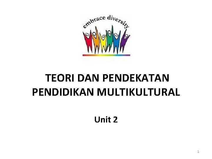 TEORI DAN PENDEKATAN PENDIDIKAN MULTIKULTURAL Unit 2 1 