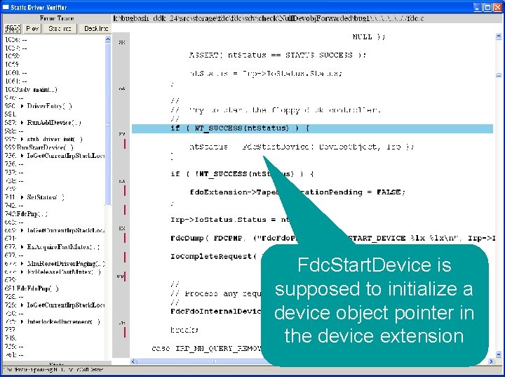 Fdc. Start. Device is supposed to initialize a device object pointer in the device