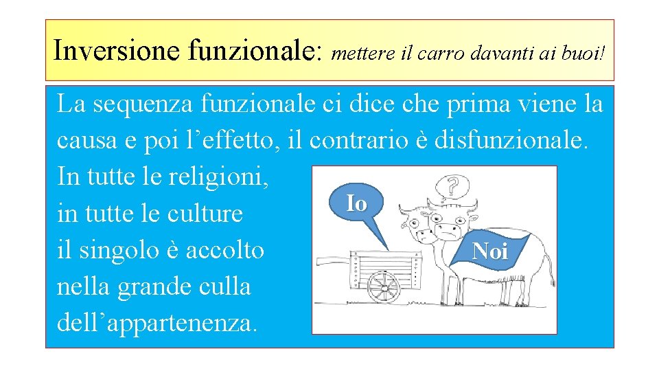 Inversione funzionale: mettere il carro davanti ai buoi! La sequenza funzionale ci dice che