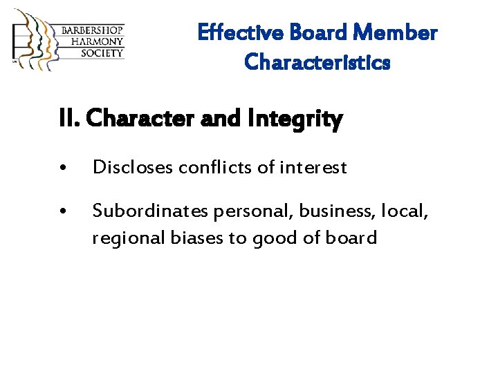 Board Training and Development Effective Board Member Characteristics