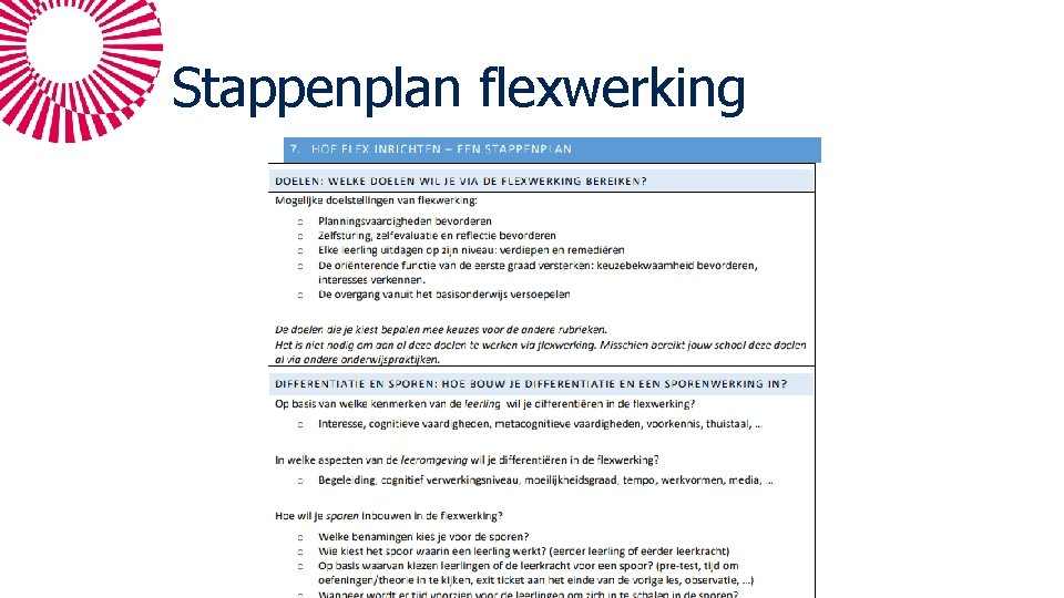 Stappenplan flexwerking 