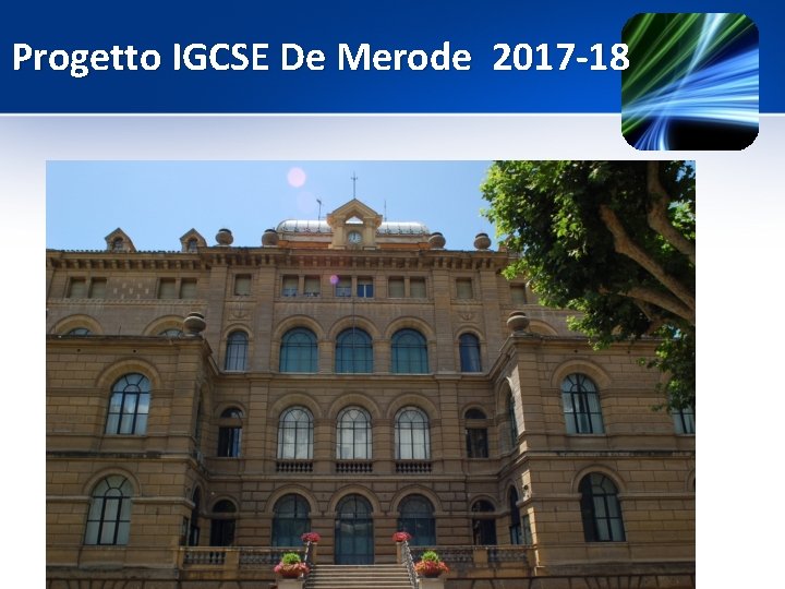 Progetto IGCSE De Merode 2017 -18 