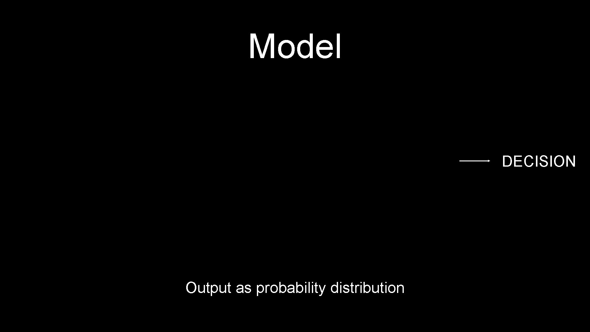 Model DECISION Output as probability distribution 