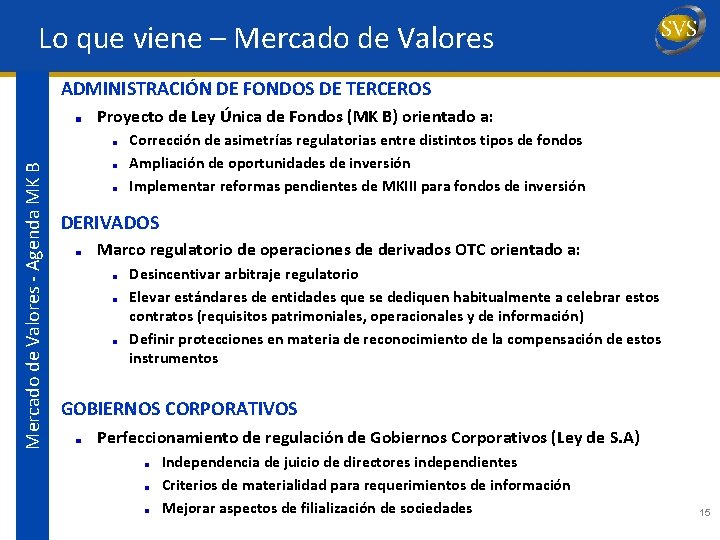 Lo que viene – Mercado de Valores ADMINISTRACIÓN DE FONDOS DE TERCEROS Mercado de