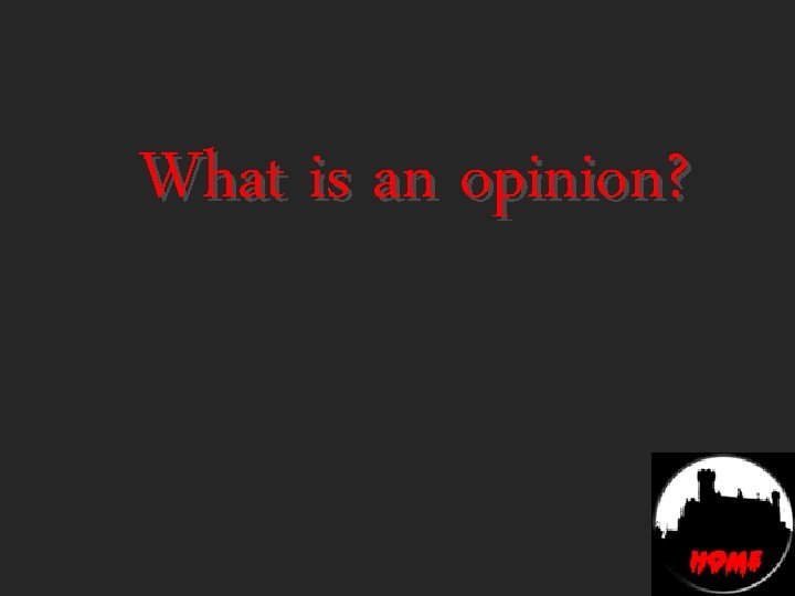 What is an opinion? 
