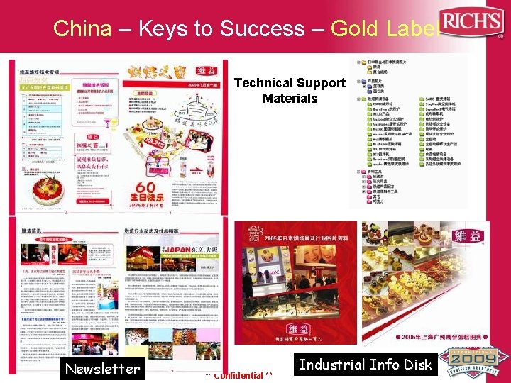 China – Keys to Success – Gold Label Technical Support Materials Newsletter ** Confidential