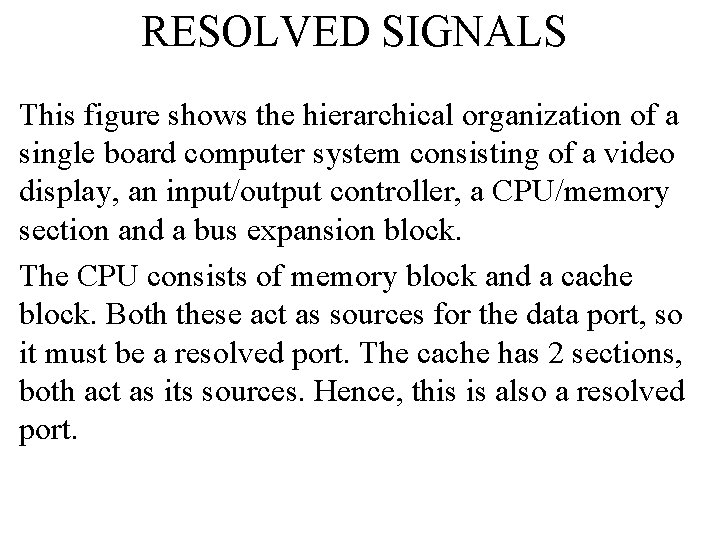RESOLVED SIGNALS This figure shows the hierarchical organization of a single board computer system