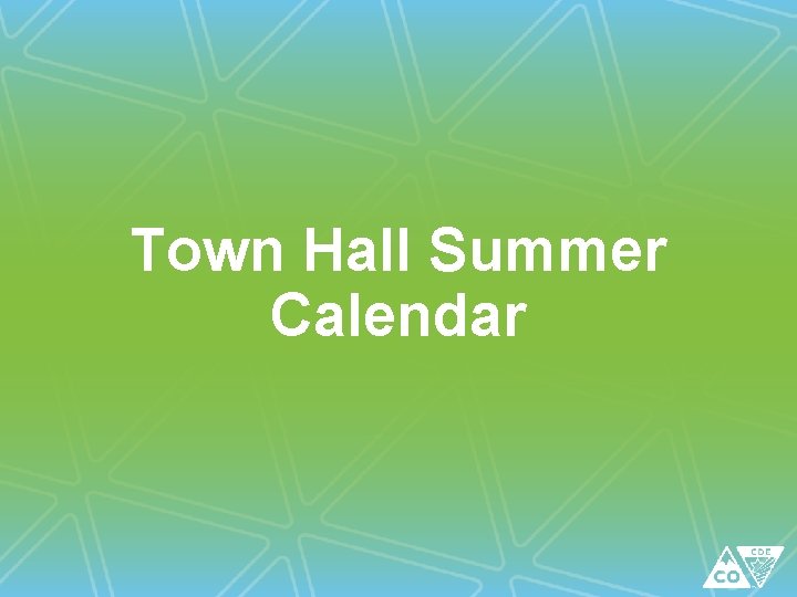 Town Hall Summer Calendar 