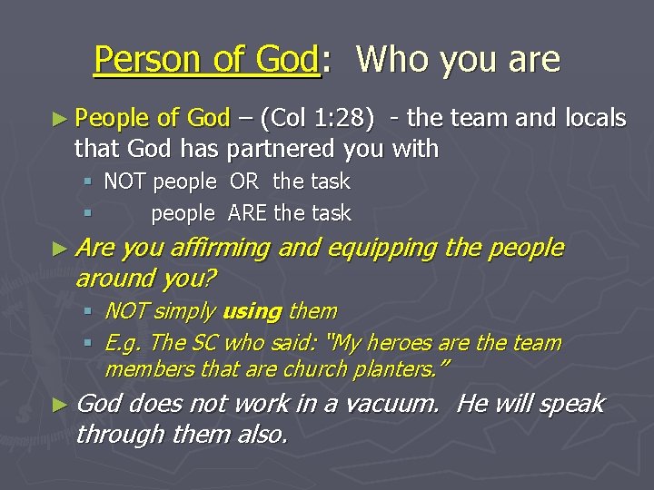 Person of God: Who you are ► People of God – (Col 1: 28)