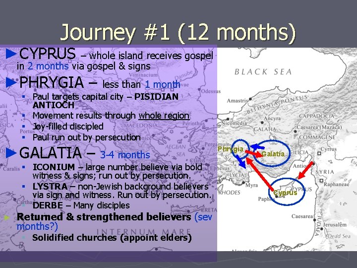 Journey #1 (12 months) ►CYPRUS – whole island receives gospel in 2 months via