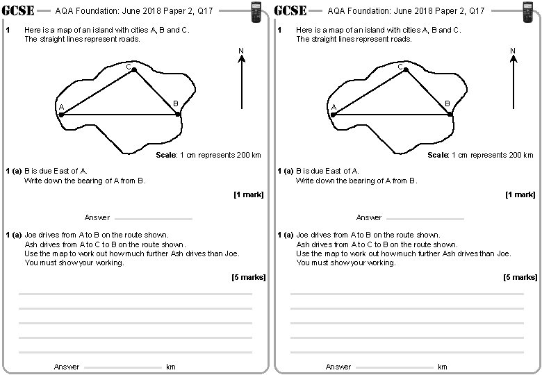 AQA Foundation: June 2018 Paper 2, Q 17 1 AQA Foundation: June 2018 Paper