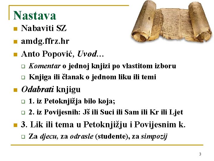 Nastava n n n Nabaviti SZ amdg. ffrz. hr Anto Popović, Uvod… q q