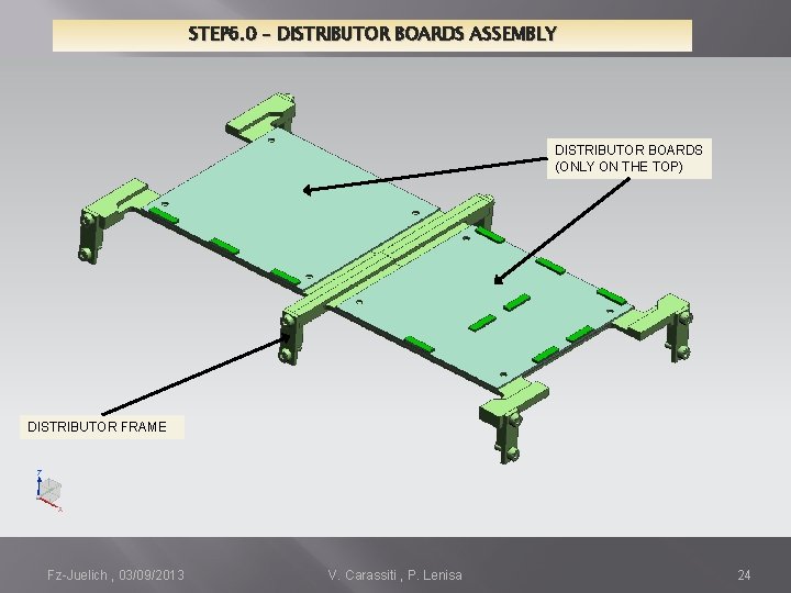 STEP 6. 0 – DISTRIBUTOR BOARDS ASSEMBLY DISTRIBUTOR BOARDS (ONLY ON THE TOP) DISTRIBUTOR