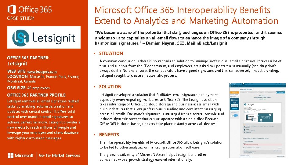 Microsoft Office 365 Interoperability Benefits Extend to Analytics