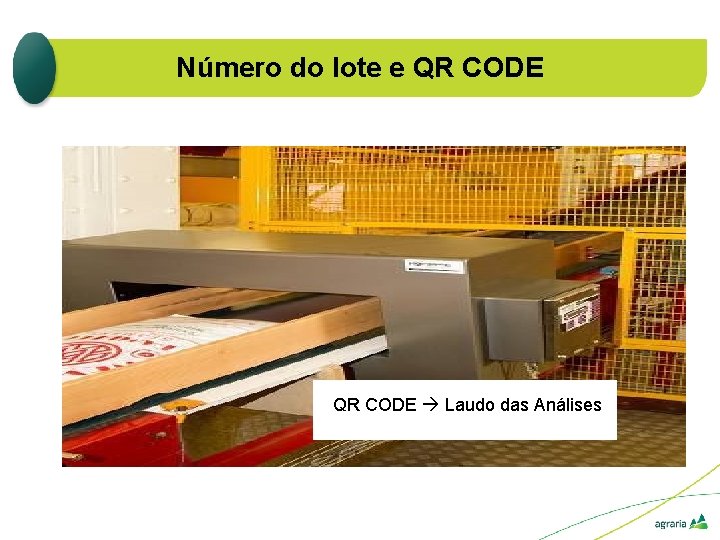 Número do lote e QR CODE Laudo das Análises 