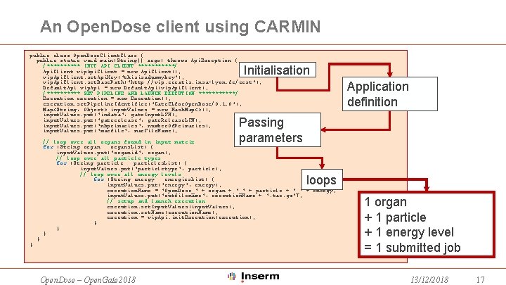 An Open. Dose client using CARMIN public class Open. Dose. Client. Class { public