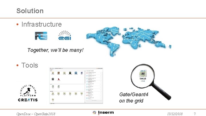 Solution • Infrastructure Together, we’ll be many! • Tools Gate/Geant 4 on the grid