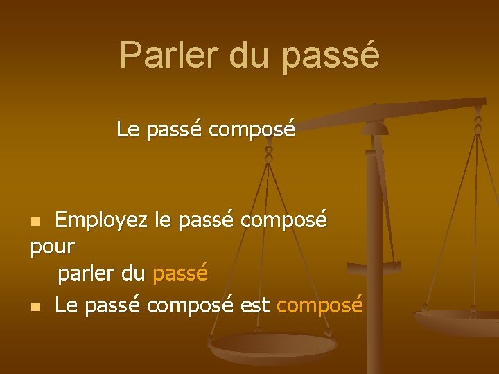 Parler du passé Le passé composé Employez le passé composé pour parler du passé