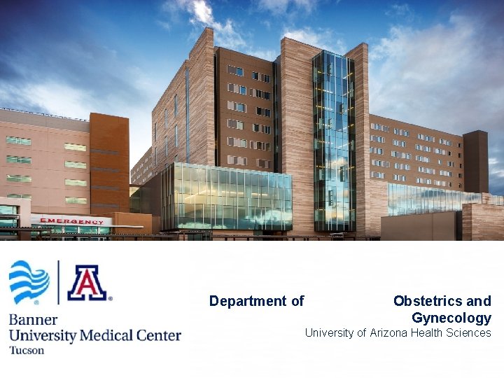 Department of Obstetrics and Gynecology University of Arizona Health Sciences 