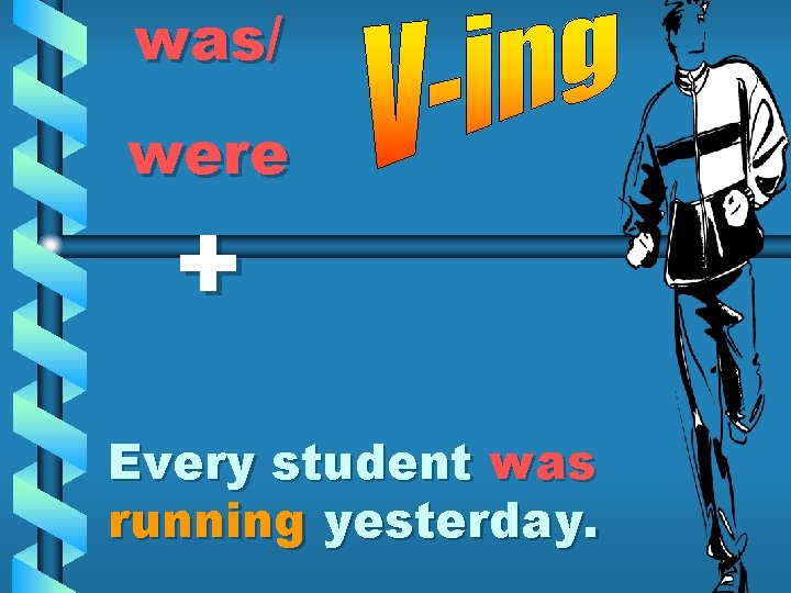 was/ were + Every student was running yesterday. 