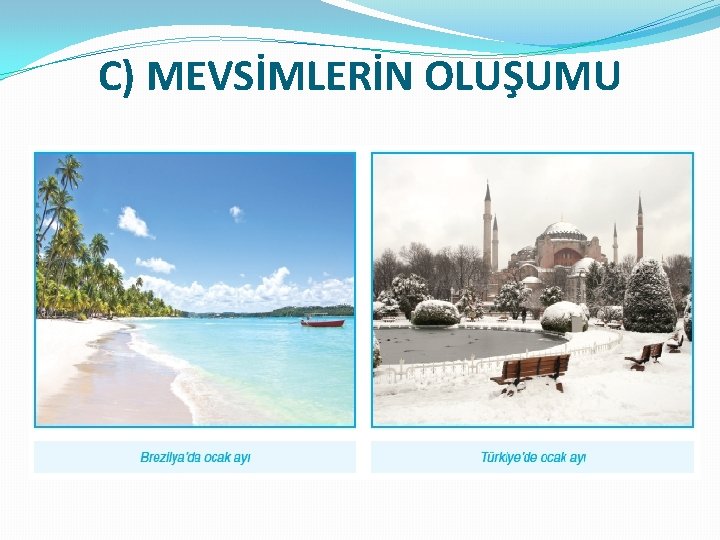 C) MEVSİMLERİN OLUŞUMU 