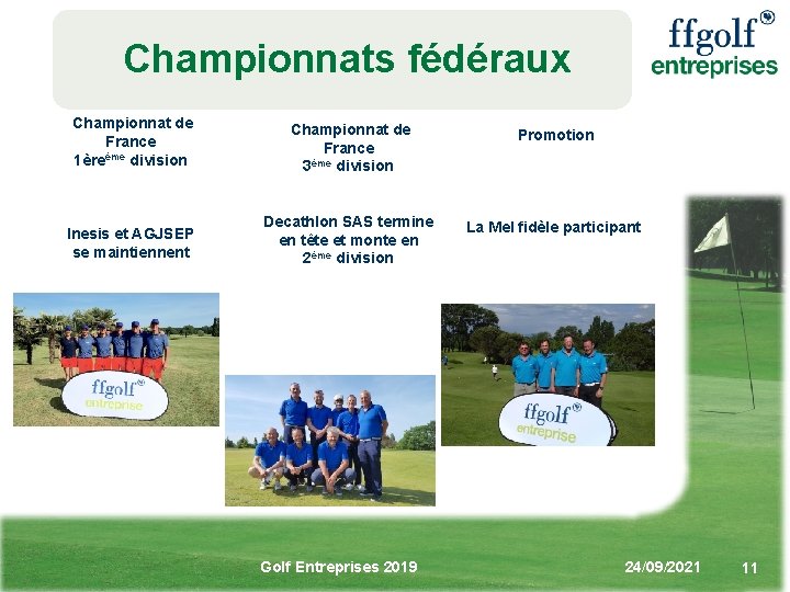 Championnats fédéraux Championnat de France ème 1ère division Championnat de France 3ème division Promotion