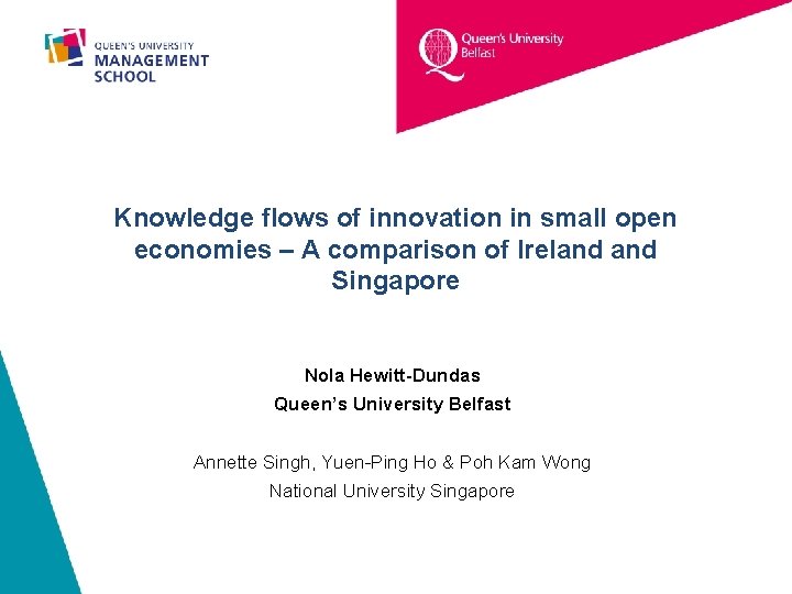 Knowledge flows of innovation in small open economies – A comparison of Ireland Singapore
