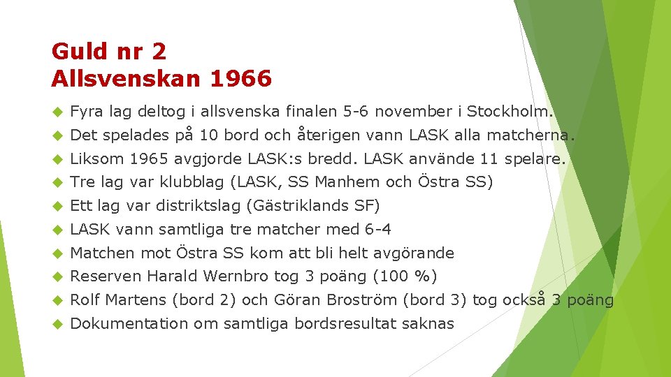 Guld nr 2 Allsvenskan 1966 Fyra lag deltog i allsvenska finalen 5 6 november