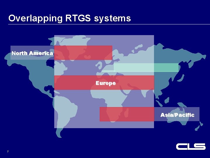 Overlapping RTGS systems North America Europe Asia/Pacific 7 