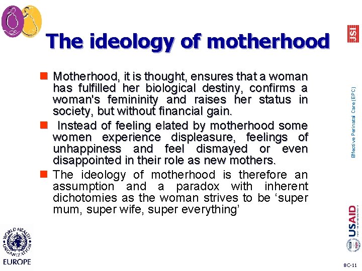 n Motherhood, it is thought, ensures that a woman has fulfilled her biological destiny,