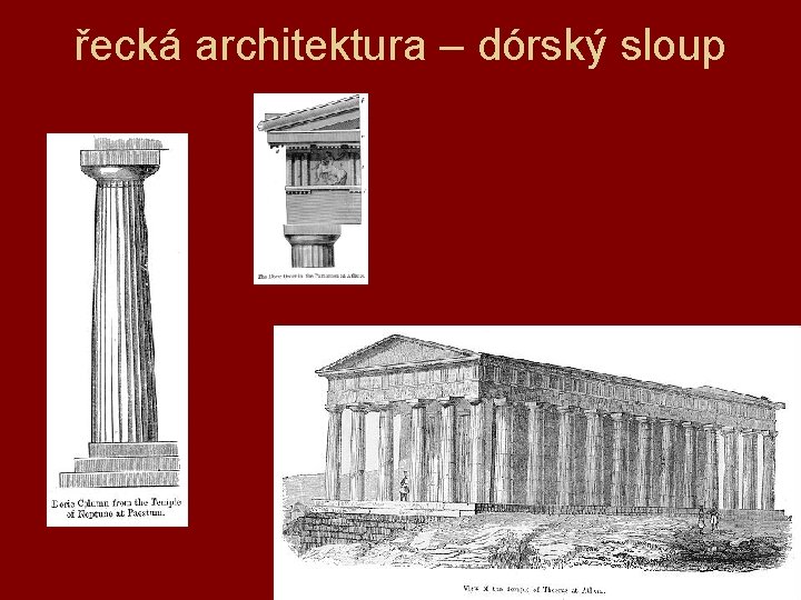 řecká architektura – dórský sloup 