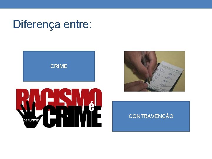 Diferença entre: CRIME CONTRAVENÇÃO Diferença entre: CRIME CONTRAVENÇÃO