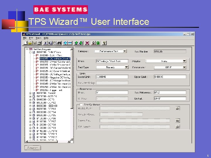 TPS Wizard™ User Interface 5 