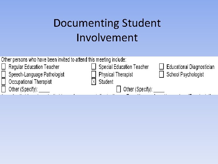 Documenting Student Involvement 